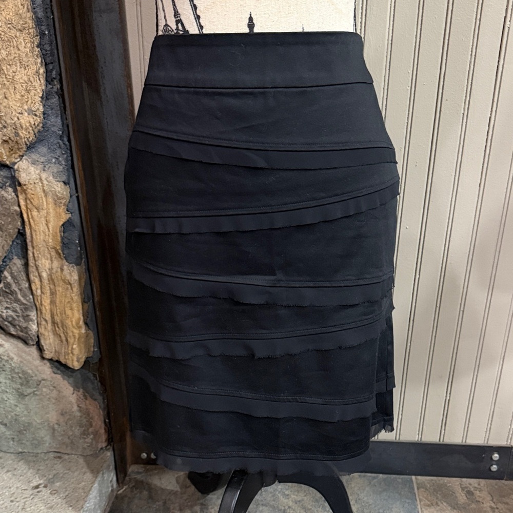 White House Black Market Asymmetrical Black Skirt
